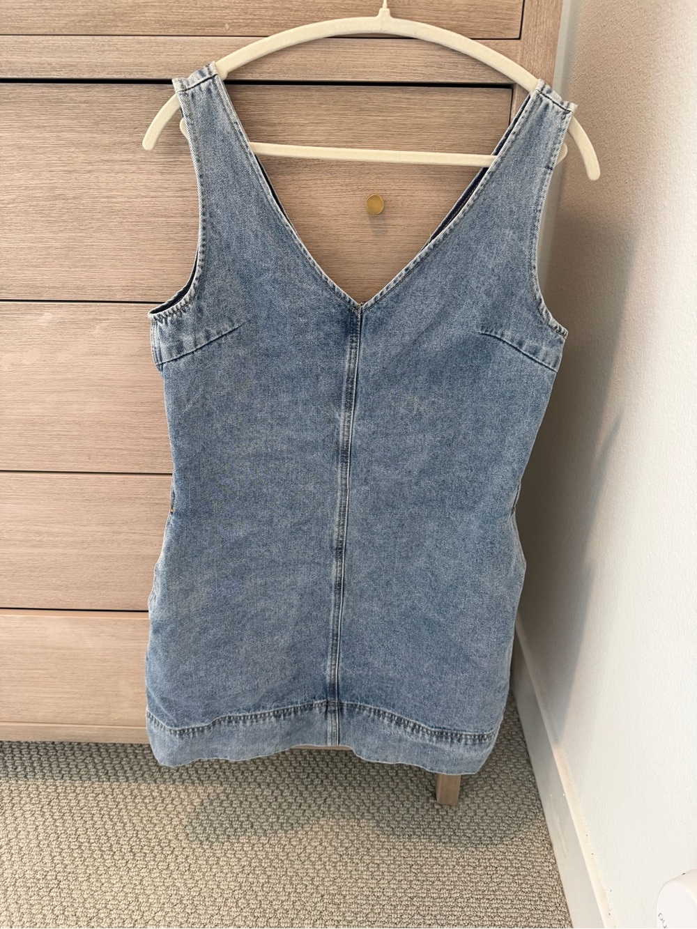 Lush Light Blue Denim V-Neck dress